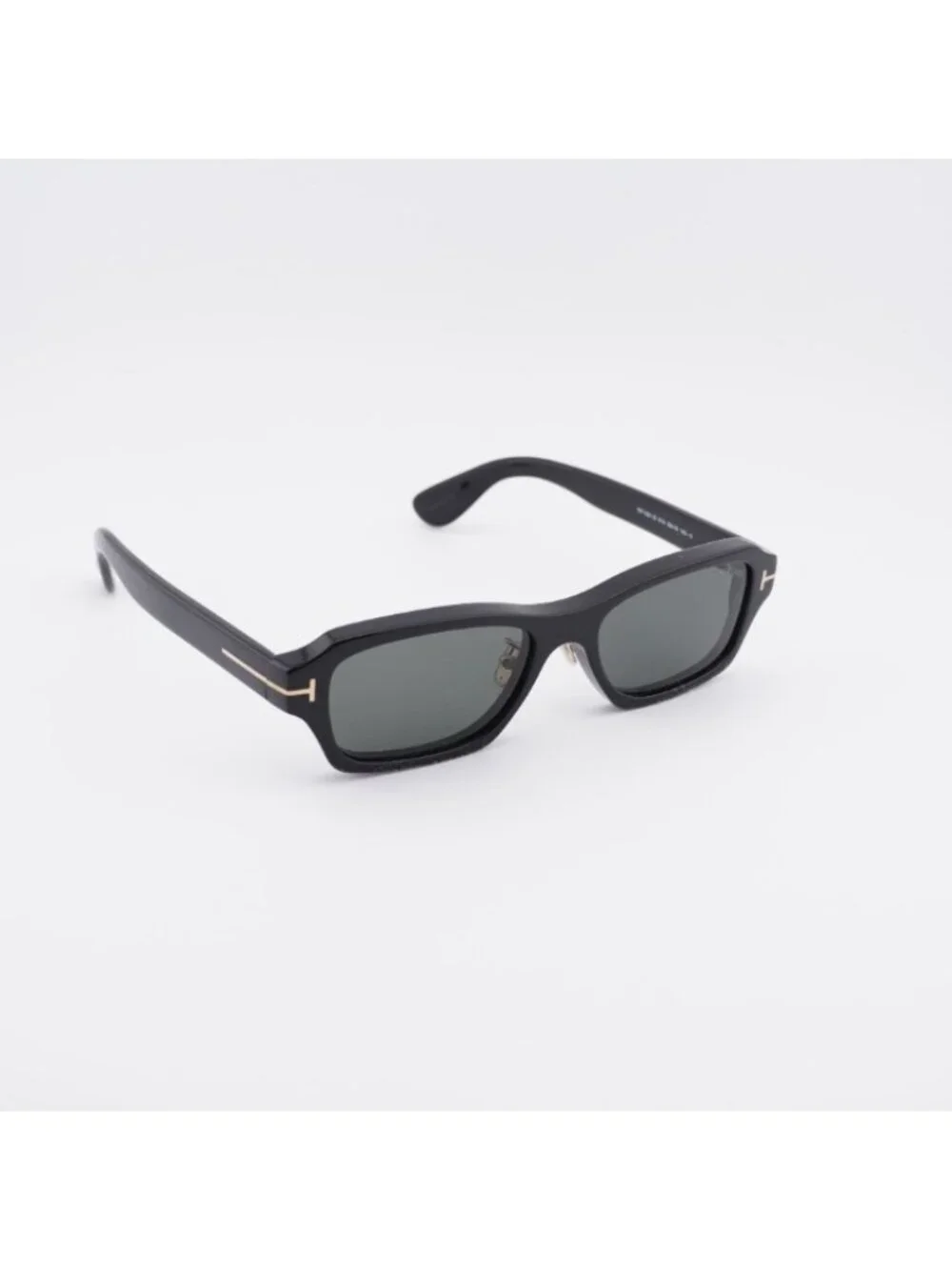 Tom Ford FT1351-D 01A Sunglasses Shiny Black Rectangle Frame, Smoke Lenses